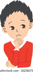 Boy with a troubled face