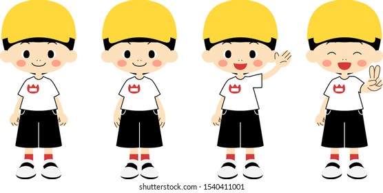 Boy with T-shirt and cap