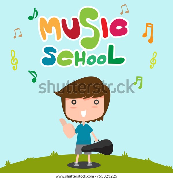 Boy Ukulele Music School Kid Hand Stock Vector Royalty Free