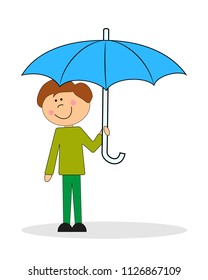 boy with an umbrella. vector
