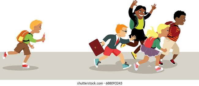 Girls Catch Up Stock Illustrations Images Vectors Shutterstock