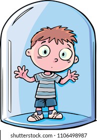 Boy under a glass bell