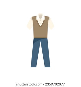 Boy uniform icon flat vector. Student uniform. Suit fashion isolated