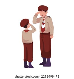 Un chico con uniforme y un chico con corbata 