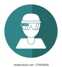 boy user vr glasses smart technology shadow