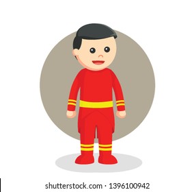 Boy Using Fire Fighter Custom Isolated White