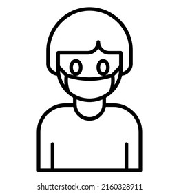 boy using mask icon design, vector illustration, best used for hospital