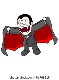 Boy in vampire costume (vector)