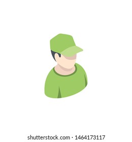 Boy vector 3d isometric, color web icons set, new flat style. Creative illustration, idea for infographics.