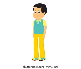 a boy in vector art