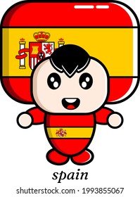 boy vector cartoon character wearing country flag