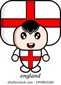 boy vector cartoon character wearing country flag