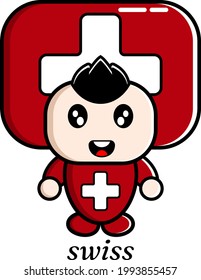 personaje de caricatura vectorial masculino usando bandera del país