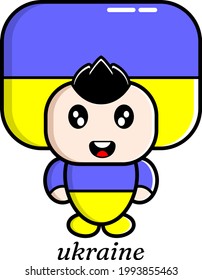 boy vector cartoon character wearing country flag