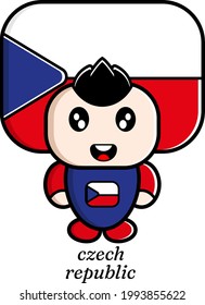 personaje de caricatura vectorial masculino usando bandera del país