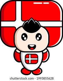 boy vector cartoon character wearing country flag