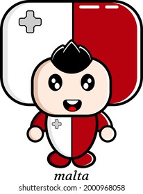 boy vector cartoon character wearing country flag