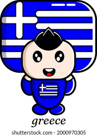 boy vector cartoon character wearing country flag