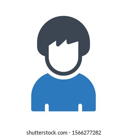boy vector glyph colour icon 