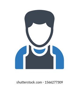 boy vector glyph colour icon 