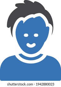 icono de color de glifo vectorial de chico