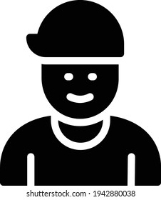 boy vector glyph flat icon
