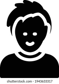 icono plano de glifo vectorial de niño