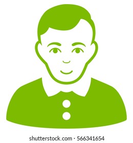 Boy vector icon. Flat eco green symbol. Pictogram is isolated on a white background. Designed for web and software interfaces.