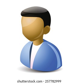 Boy vector icon on white background.