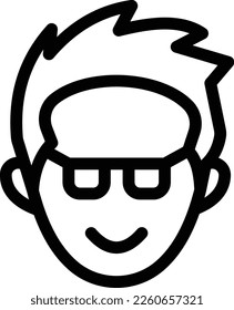 Junge Vektorgrafik auf transparentem Hintergrund. Hochwertige Symbole. Dünne Vektorsymbole für Konzept und Grafikdesign. 
