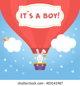 It's a boy. vector illustration for your design.Hot air balloon. 