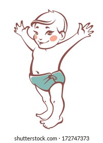 it is a boy, vector image a small baby boy