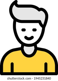 icono de color de línea vectorial de chico