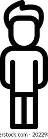 boy vector thin line icon