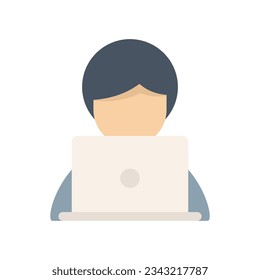 Boy video edit icon flat vector. Media man. Camera phone isolated