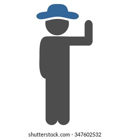 Boy Vote vector icon. Style is bicolor flat symbol, cobalt and gray colors, rounded angles, white background.