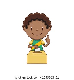 Boy voting, vector illustration