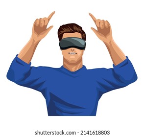 boy with vr glasses character