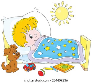 Boy waking up