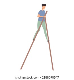 Boy walker icon cartoon vector. Circus walker. Street leg