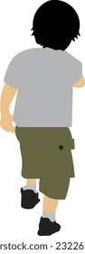 Boy Walking 7 Vector Illustration