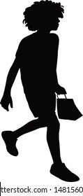 a boy walking body silhouette vector