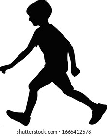 Boy Walking Body Silhouette Vector Stock Vector (Royalty Free ...