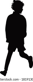 Boy Walking Body Silhouette Vector Stock Vector (Royalty Free ...