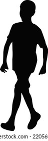 Boy Walking Body Silhouette Vector Stock Vector (royalty Free 