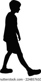 a boy walking body silhouette vector