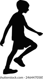 a boy walking body silhouette vector