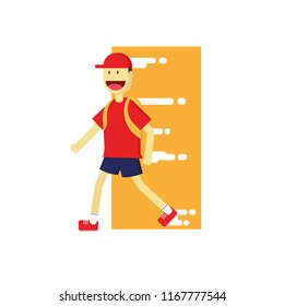 Boy Walking in flat style