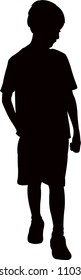 Boy Walking Silhouette Vector Stock Vector (Royalty Free) 1103035082 ...