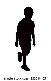 Boy Walking Silhouette Vector Stock Vector (Royalty Free) 1388394854 ...